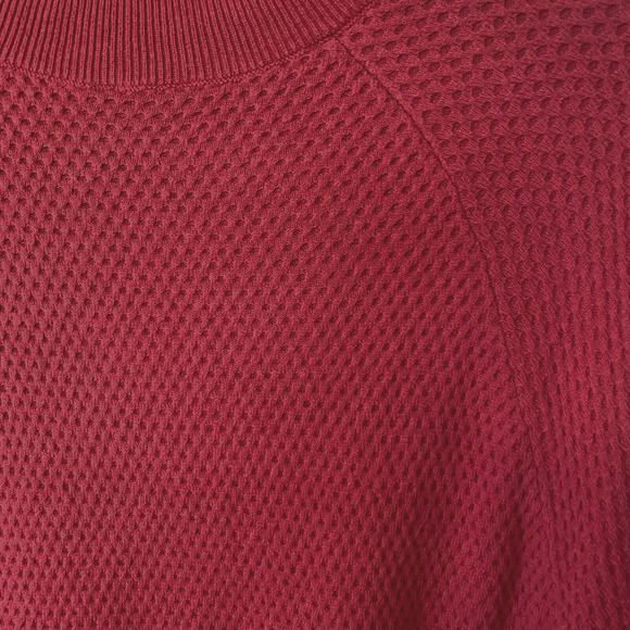 Target Prologue Red Waffle Knit Mock Neck Long Sleeve Sweater S Cotton Wool - Picture 9 of 10